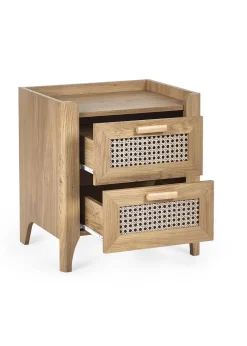 Julian Bowen Brown Sydney 2 Drawer Bedside (55 x 50 x 41cm)