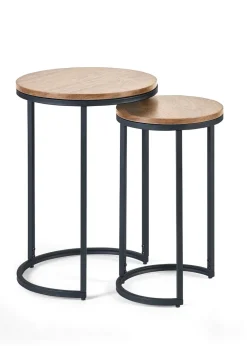 Julian Bowen Brown Tribeca Round Nesting Side Tables Sonoma (55 x 40 x 40cm)