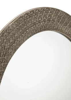 Julian Bowen Cadence Large Round Pewter Wall Mirror (80 x 80 x 3cm)