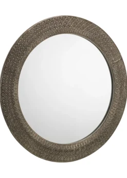 Julian Bowen Cadence Large Round Pewter Wall Mirror (80 x 80 x 3cm)