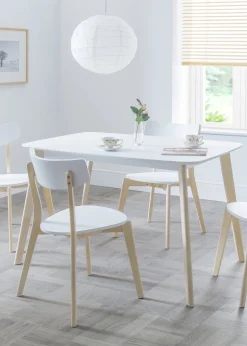 Julian Bowen Casa Rectangular Dining Table White/Oak (75 x 80 x 120cm)