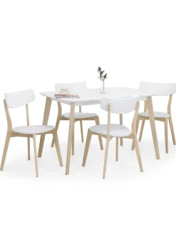 Julian Bowen Casa Rectangular Dining Table White/Oak (75 x 80 x 120cm)