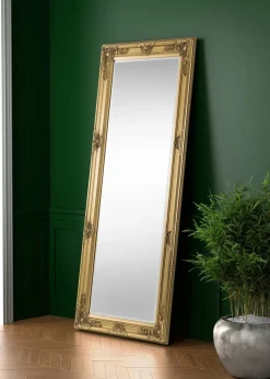 Julian Bowen Gold Palais Lean To Dress Mirror (170 x 70 x 6cm)