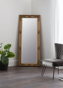 Julian Bowen Gold Palais Lean To Dress Mirror (170 x 70 x 6cm)