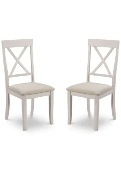Julian Bowen Grey Davenport Elephant Dining Chairs Set Of 2 (96.5 x 44 x 52cm)