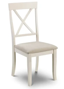 Julian Bowen Ivory Davenport Chairs Set Of 2 (96.5 x 44 x 52cm)