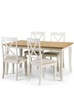 Julian Bowen Ivory Davenport Chairs Set Of 2 (96.5 x 44 x 52cm)