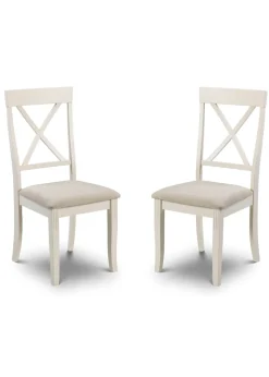 Julian Bowen Ivory Davenport Chairs Set Of 2 (96.5 x 44 x 52cm)