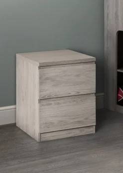 Julian Bowen Jupiter 2 Drawer Bedside in Grey Oak (57 x 45 x 45cm)