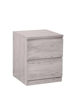 Julian Bowen Jupiter 2 Drawer Bedside in Grey Oak (57 x 45 x 45cm)