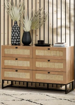 Julian Bowen Padstow 6 Drawer Chest in Brown (75 x 120 x 40cm)