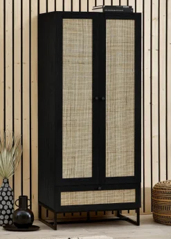 Julian Bowen Padstow Wardrobe in Black (190 x 80 x 56cm)