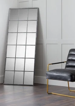 Julian Bowen Pewter Somma Large Window Mirror (180 x 70 x 2.5cm)