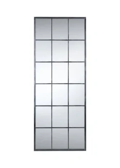 Julian Bowen Pewter Somma Large Window Mirror (180 x 70 x 2.5cm)