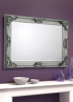 Julian Bowen Rococo Pewter Wall Mirror (80 x 110 x 6cm)