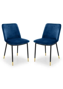Julian Bowen Set Of 2 Delaunay Velvet Dining Chairs (83 x 50 x 59 cm)