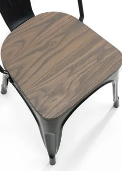 Julian Bowen Set Of 4 Grafton Metal Chairs (85 x 46 x 43 cm)