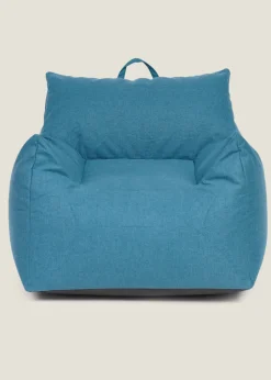 Kaikoo Indigo Blue Large Single Chair Luxury Brushed Polyester