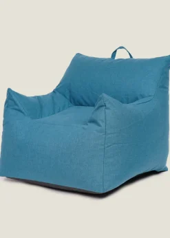 Kaikoo Indigo Blue Large Single Chair Luxury Brushed Polyester