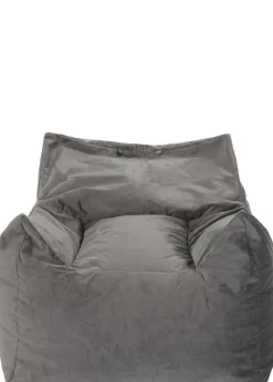 Kaikoo Large Velvet Armchair Beanbag Grey