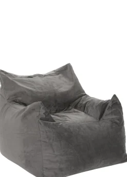 Kaikoo Large Velvet Armchair Beanbag Grey