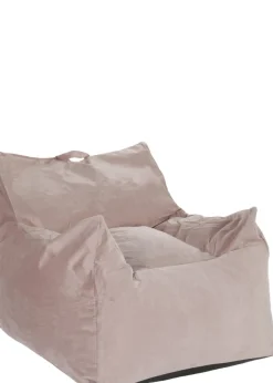 Kaikoo Large Velvet Armchair Beanbag Blush Pink