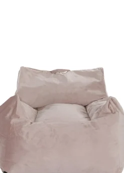 Kaikoo Large Velvet Armchair Beanbag Blush Pink