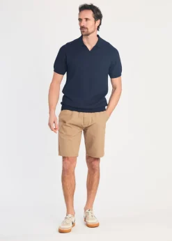 Kensington Eastside Navy Cotton Short Sleeve V-Neck Polo Shirt