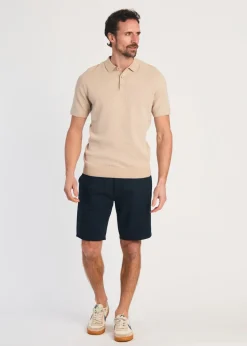 Kensington Eastside Stone Cotton Short Sleeve Button Up Polo Shirt