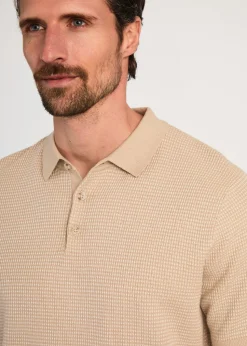 Kensington Eastside Stone Cotton Short Sleeve Button Up Polo Shirt