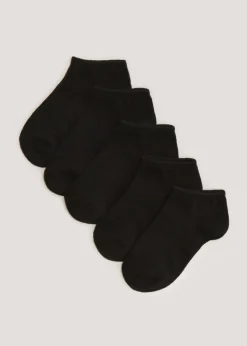 Kids 5 Pack Black Trainer Socks (Younger 6-Older 5.5)