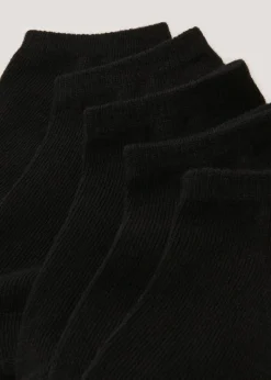 Kids 5 Pack Black Trainer Socks (Younger 6-Older 5.5)