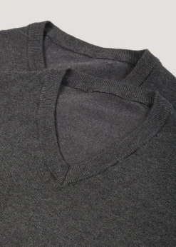 Kids 2 Pack Grey V-Neck School Jumpers (3-13yrs)