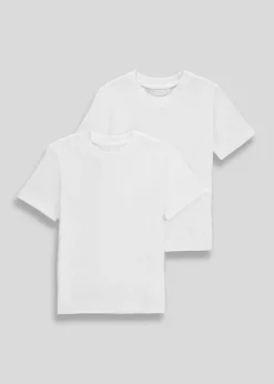 Kids 2 Pack White School T-Shirts (3-16yrs)