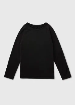 Kids Black Base Layer Long Sleeve Top (3-16yrs)