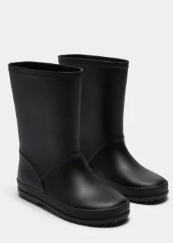 Kids Black PVC Wellies (Younger 10-Older 6)
