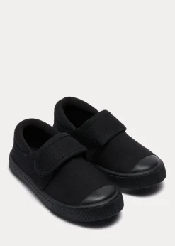 Kids Black School Plimsolls (Younger 7-Older 3)