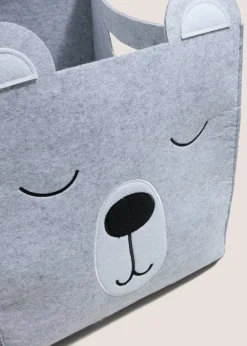 Kids Neutral Felt Fox Basket