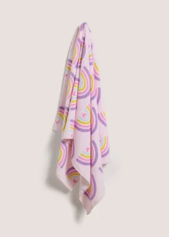 Kids Pink Rainbow Beach Towel