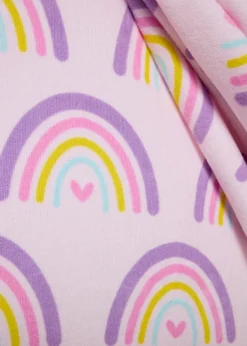 Kids Pink Rainbow Beach Towel