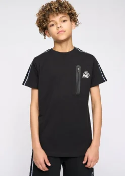 Kings Will Dream Black Techy Taped Cargo T-Shirt (7-14 yrs)