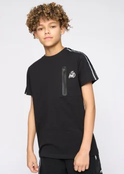 Kings Will Dream Black Techy Taped Cargo T-Shirt (7-14 yrs)
