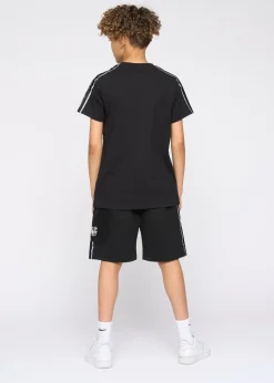 Kings Will Dream Black Techy Taped Cargo Shorts (7-14 yrs)