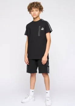 Kings Will Dream Black Techy Taped Cargo Shorts (7-14 yrs)