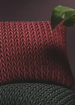 Laurence Llewelyn-Bowen Amory Velvet Red Filled Cushion (43cm x 43cm)