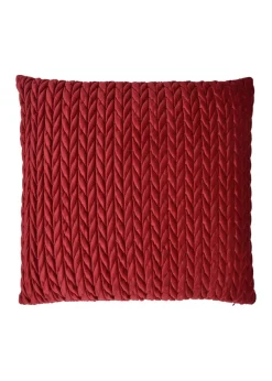 Laurence Llewelyn-Bowen Amory Velvet Red Filled Cushion (43cm x 43cm)