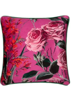 Laurence Llewelyn-Bowen Cotswold Fantasia Dawn Velvet Pink Filled Cushion