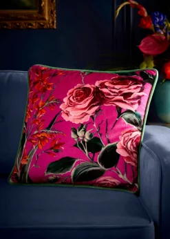Laurence Llewelyn-Bowen Cotswold Fantasia Dawn Velvet Pink Filled Cushion
