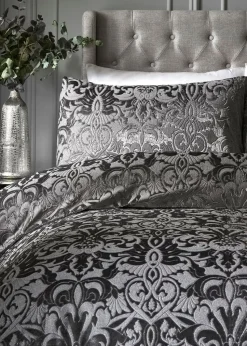 Laurence Llewelyn-Bowen Firenza Velvet Grey Duvet Cover Set