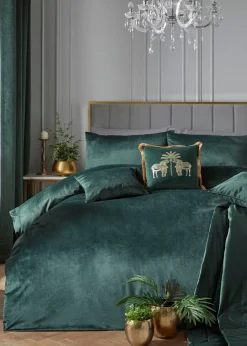 Laurence Llewelyn-Bowen Montrose Velvet Green Duvet Cover Set